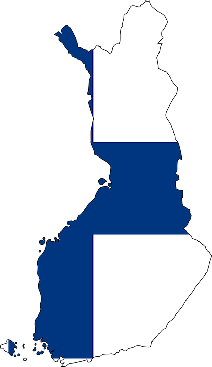 Карта и флаг Финляндии - грузоперевозки из Финляндии