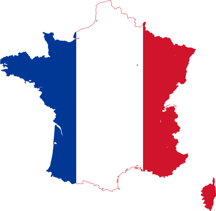 Карта и флаг Франции - грузоперевозки из Франции