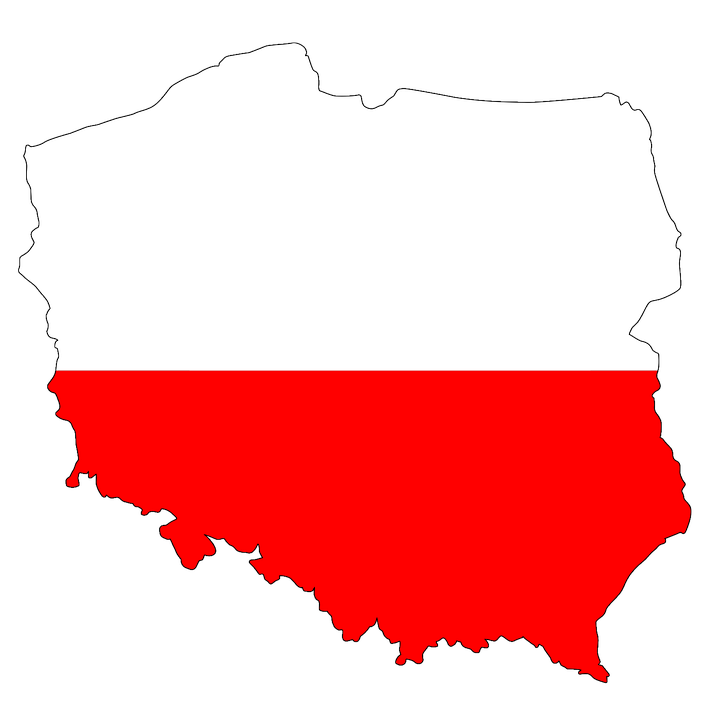 Карта и флаг Польши - грузоперевозки из Польши