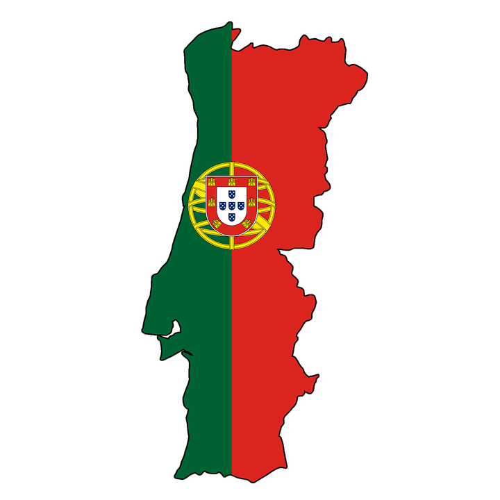 Карта и флаг Португалии - грузоперевозки из Португалии