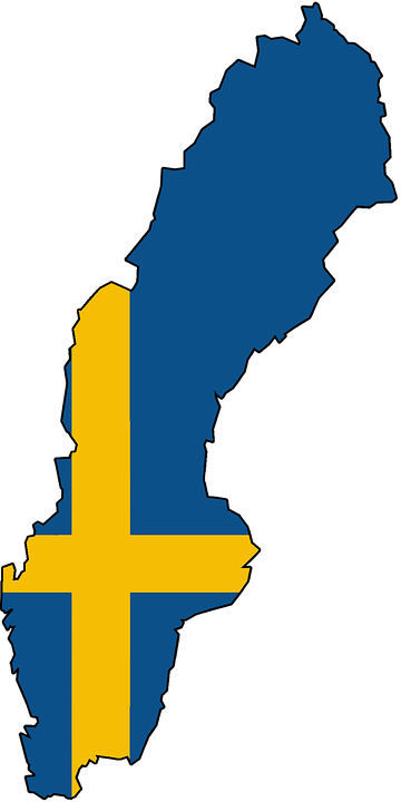 Карта и флаг Швеции - грузоперевозки из Швеции