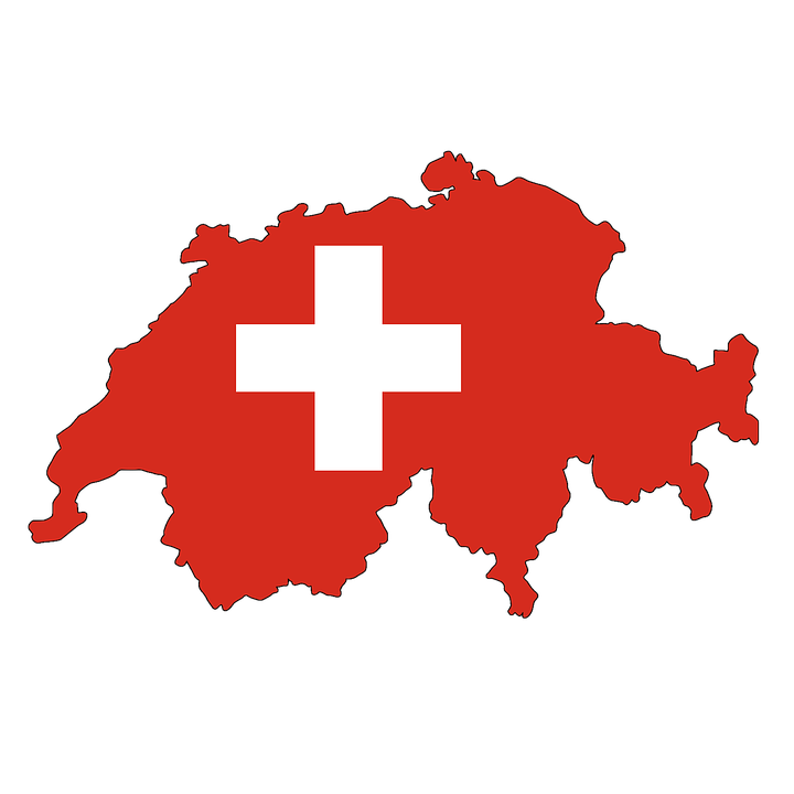 Карта и флаг Швейцарии - грузоперевозки из Швейцарии
